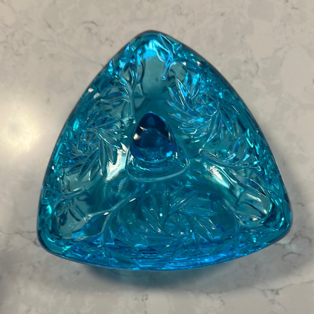 MCM Hazel Atlas Turquoise Candy Dish